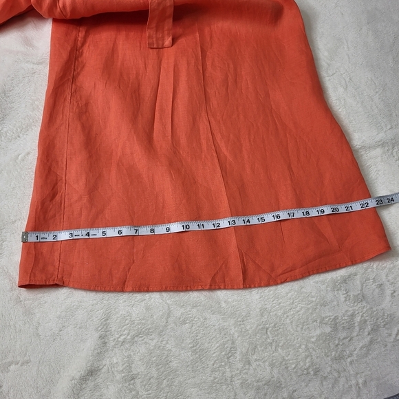 Banana Republic Meridian Linen Pant. Size 14 Petite. Coral Sunset - Picture 10 of 16